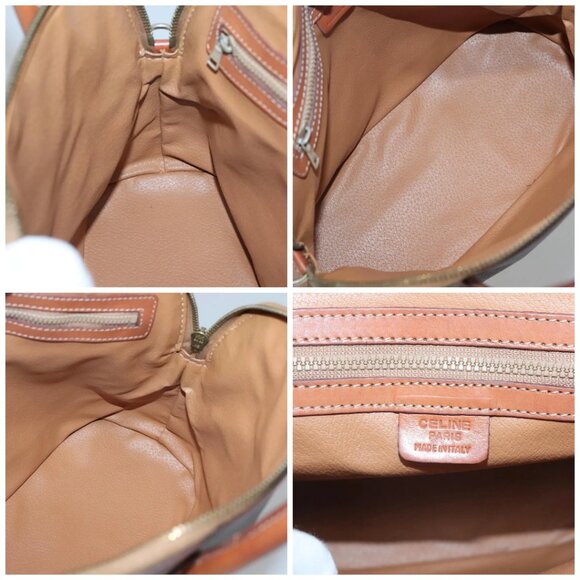 CELINE Macadam Canvas Hand Bag PVC Leather 2way Brown Gold - Picture 14 of 15